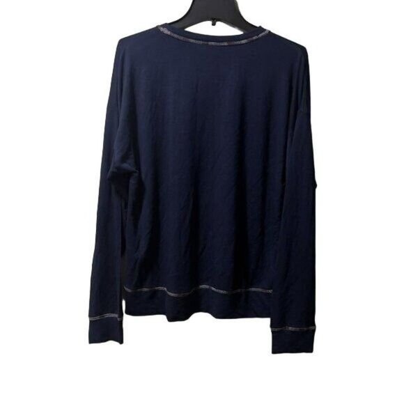 PELOTON Navy Blue Long Sleeved Stretch Pullover  Sweatshirt Crew Neck Very XL - Picture 5 of 11